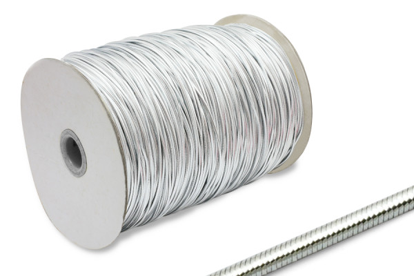 Elastisch koord, 2 mm Ø, op rol van 500 m, zilver