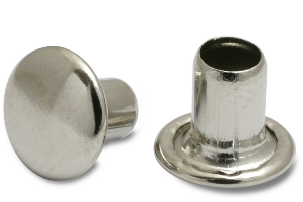 Machineklinknagels, schachtdiameter 4 mm, kopdiameter 8 mm, vernikkeld