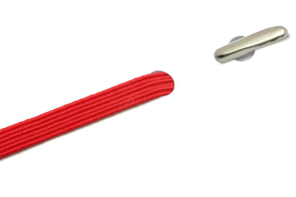 Plat rubber met ronde splitpennen, rood