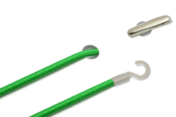 Elastische koorden met split en open kabelschoen, groen