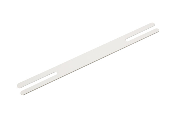 Platte hechtlipjes van kunststof, plat open, 150 mm, wit