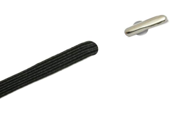 Plat rubber met ronde splitpennen, zwart