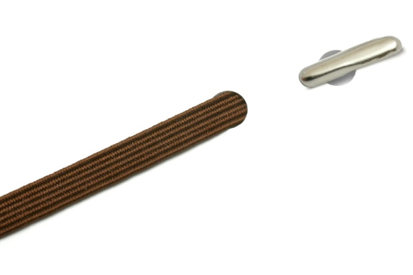 Plat rubber met ronde splitpennen, bruin