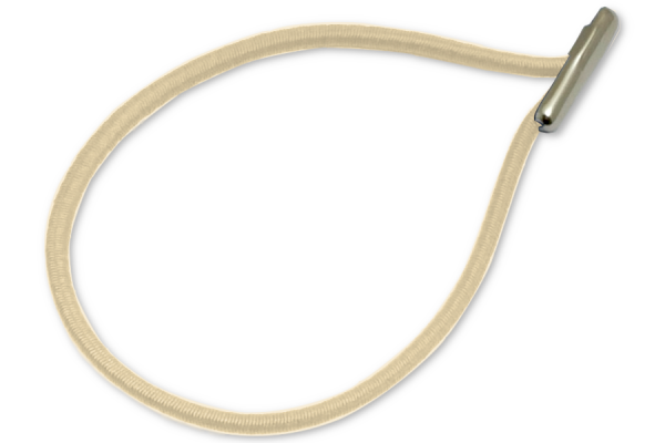 Elastiekjes in druppelvorm gemonteerd, beige