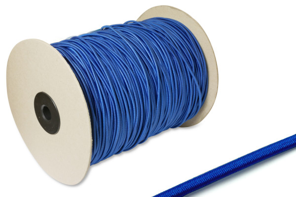 Elastisch koord, 2,5 mm Ø, op rol van 400 m, blauw