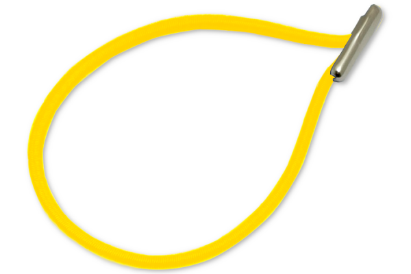 Elastiekjes gemonteerd in druppelvorm, geel