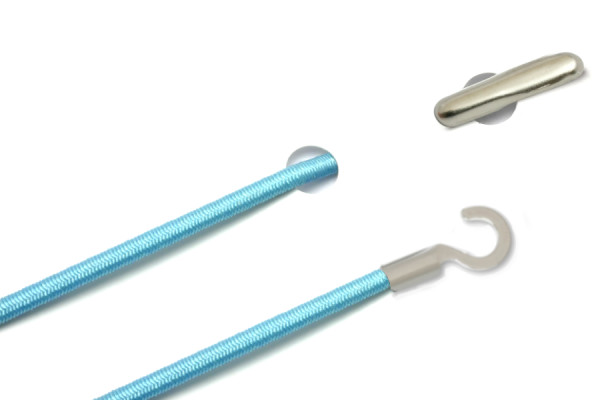 Elastische koorden met split en open kabelschoen, lichtblauw