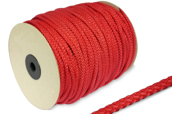 PP-koord, 5 mm Ø, op rol van 100 m, rood