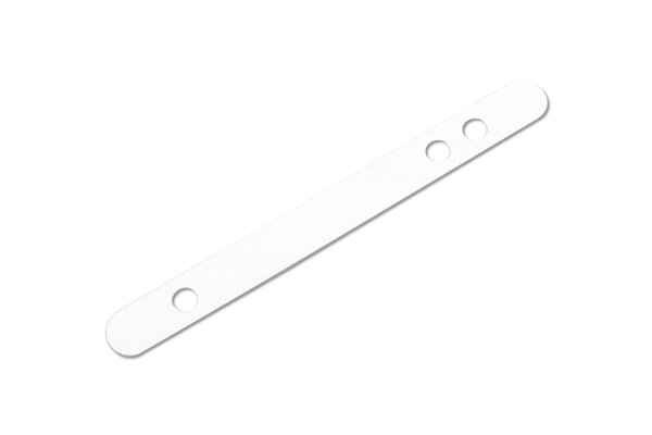 Stalen afdeklijsten, 120 x 12 mm, 70+80 mm perforatie, wit gelakt