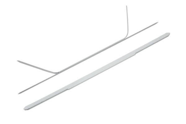 Dubbele afhechttongen van metaal, 170 mm, wit gelakt