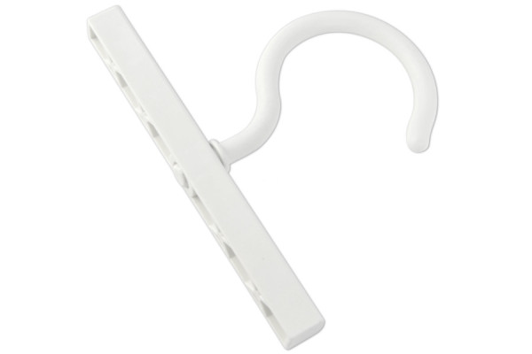Collectiehaken van kunststof, 78 mm, met rail, wit