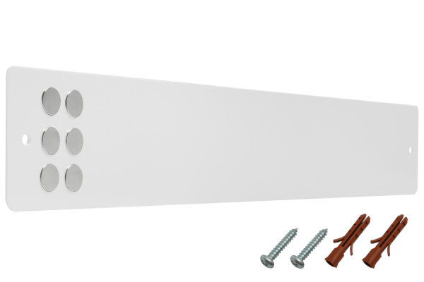 Magnetische strips incl. bevestigingsmateriaal + magneten, wit RAL 9016