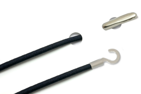 Elastische koorden met split en open kabelschoen, marineblauw